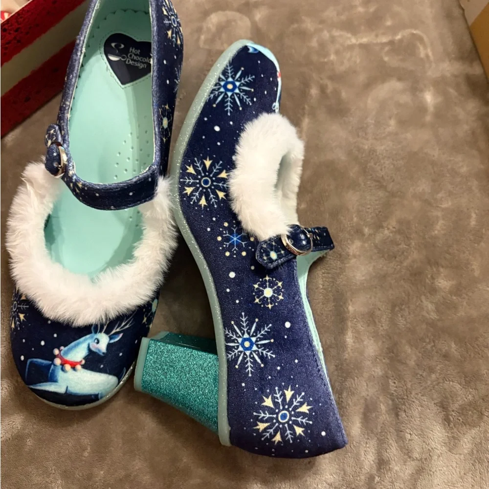 Elegant Blue Snowflake Heels - Picture 5 of 10